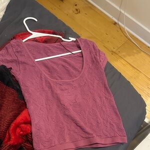 Elegant Mauve Textured Women's Top